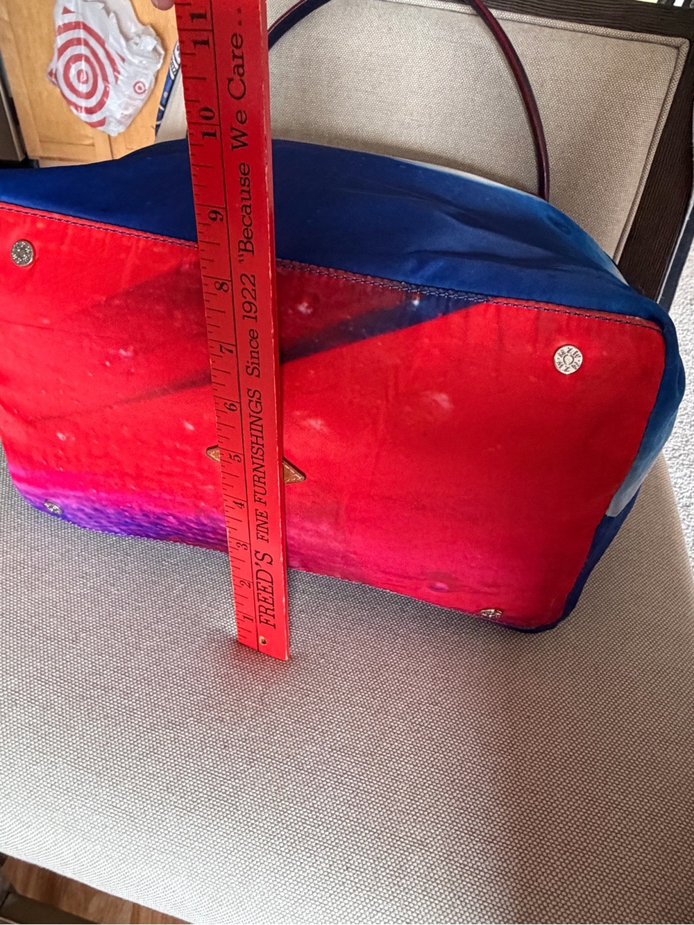 MZ Wallace Cosmic Shoulder Bag Nylon Blue White Red Zip Close - Picture 8 of 14